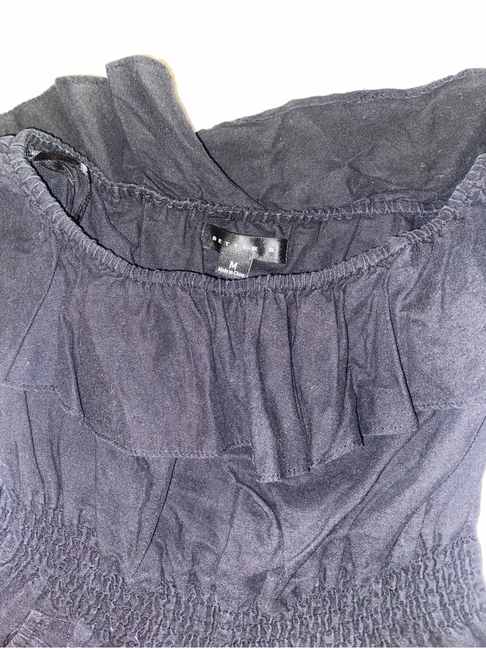 Black Strapless Ruffle Romper - Picture 4 of 6